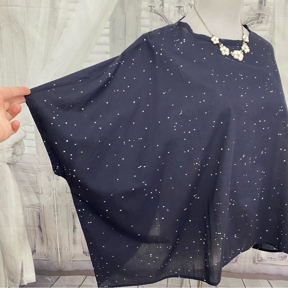 Eileen Fisher Size XX2 2XS Blue Ink Organic Cotton Round Neck Box Top Oversized - Picture 6 of 11